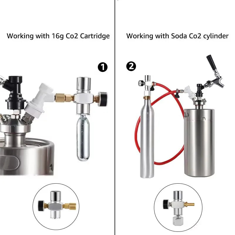 2 In 1 Co2 Mini Regulator &ndash; 0-60 PSI Pressure Range