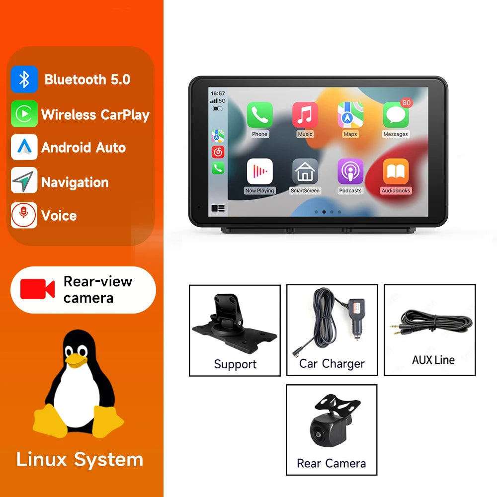 7-Inch Universal Car Radio Multimedia Player with GPS, Wireless CarPlay &amp; Android Auto H102V- AHD / CHINA