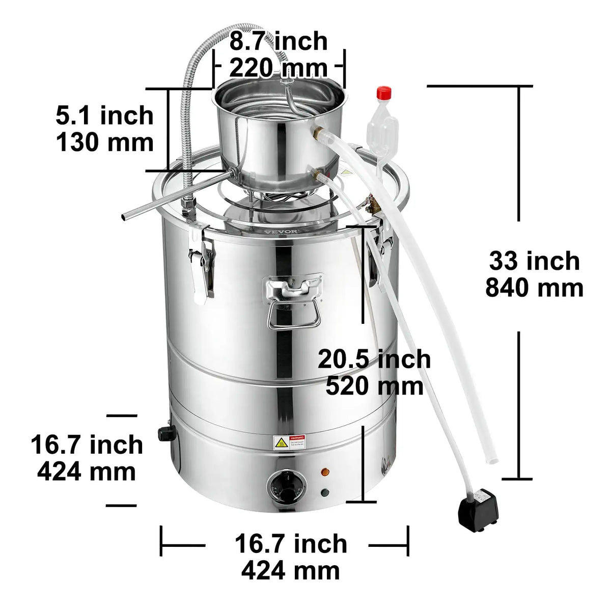 15 Gal Alcohol Distiller Kit 50L Stainless Tube 50L / france