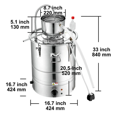15 Gal Alcohol Distiller Kit 50L Stainless Tube 50L / france