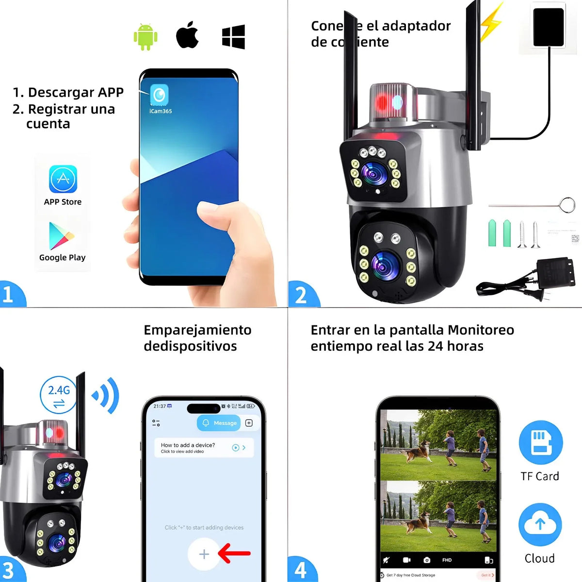 Dual Lens PTZ IP Camera Security Protection Night Vision Outdoor WiFi Cameras CCTV Surveillance camaras de seguridad wifi