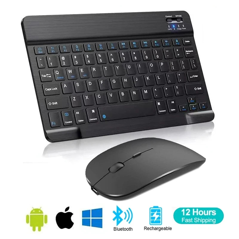 Portable Spanish-English Bluetooth Keyboard and Mouse &ndash; Wireless Convenience for Tablets and PCs
