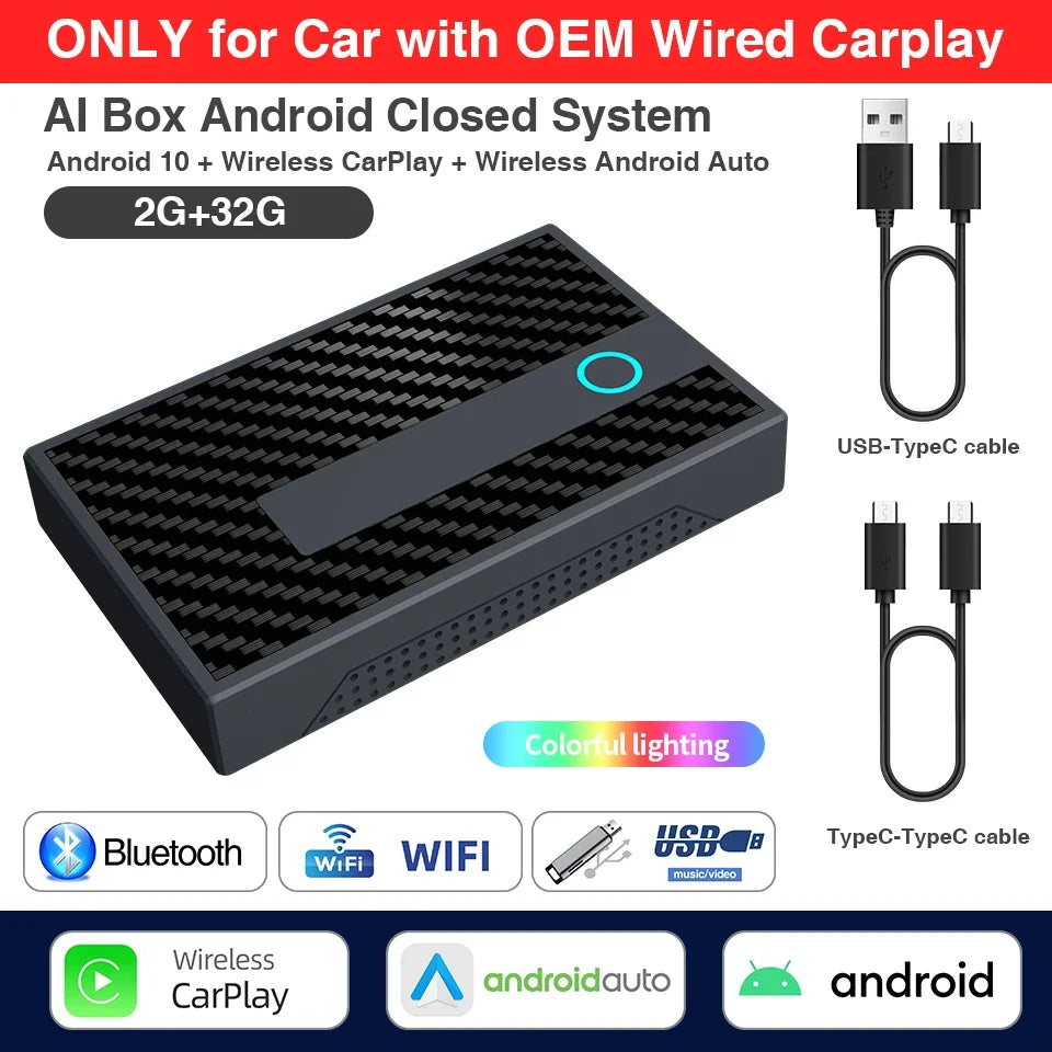 AKAMATE Wireless CarPlay Android Auto &ndash; Closed System 32GB M68 / No TF card