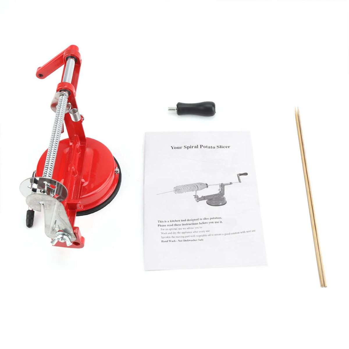 Stainless Hand Crank Spiral Potato Cutter &ndash; Suction Base