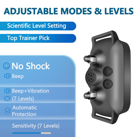 PuPoPan T012 Ultrasonic Bark Deterrent Collar &ndash; Gentle Bark