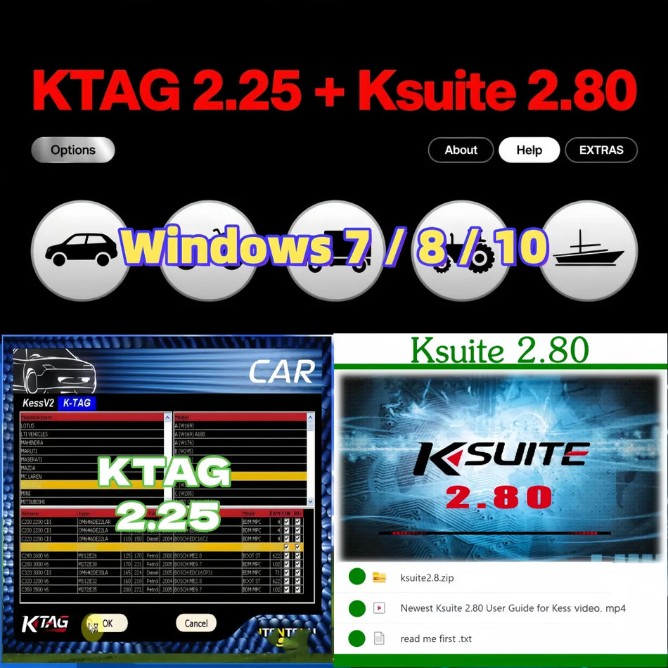 KESS V2 Ksuite 2.80 Λογισμικό για Αυτοκίνητα, Φορτηγά, Μοτοσικλέτες RSA Fix Εργαλείο Ξεκλειδώματος