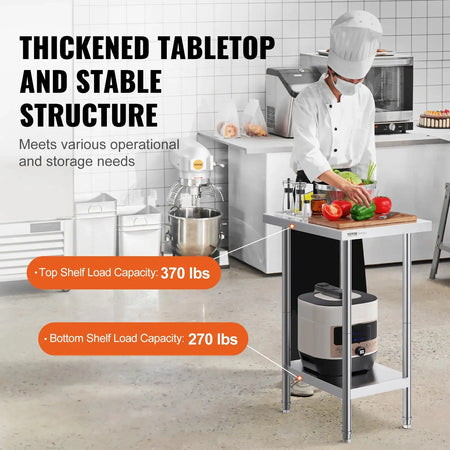 Stainless Steel Prep Table With Undershelf 24x18 34In High