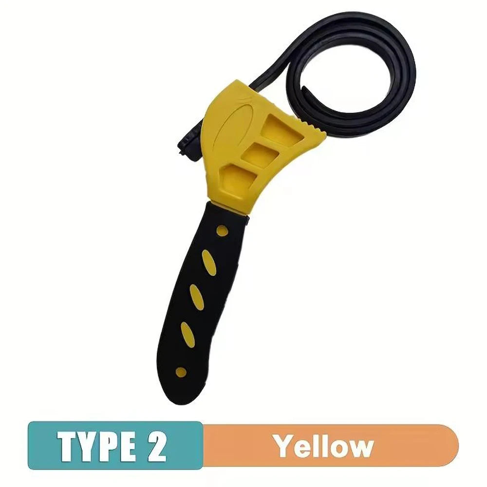 6-Inch Adjustable Belt Wrench - Oil Filter Puller &amp; Strap Spanner Yellow 6inch