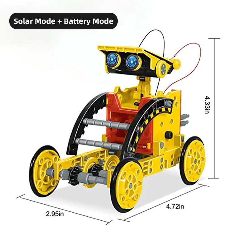 12-in-1 Solar Robot Stem Toy Kit yellow no box