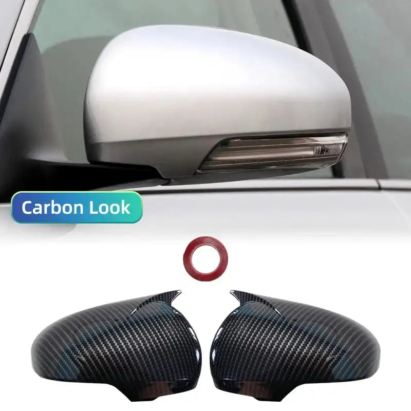 Carbon Look Wing Side Rearview Car Mirrors Wing Side Mirror Cover Cap for Toyota Mark X Reiz 2010 - 2016 Carbon Fiber Pattern