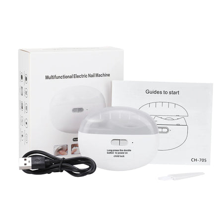 Electric Nail Clipper 3 In 1 &ndash; LED Lights For Nail Care WHITE