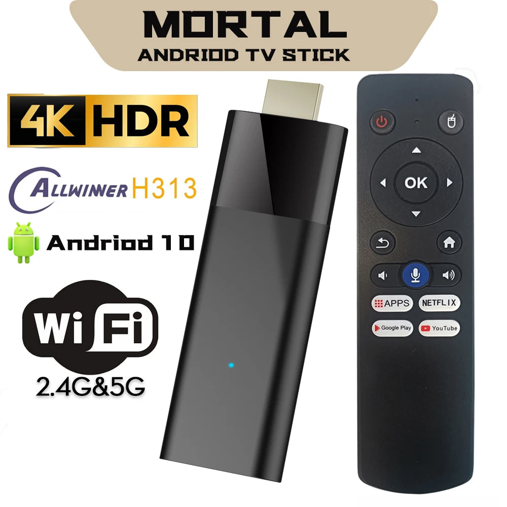 Mortal Q6 Mini 4K Smart TV Stick with Android 10 and Bluetooth 5.2