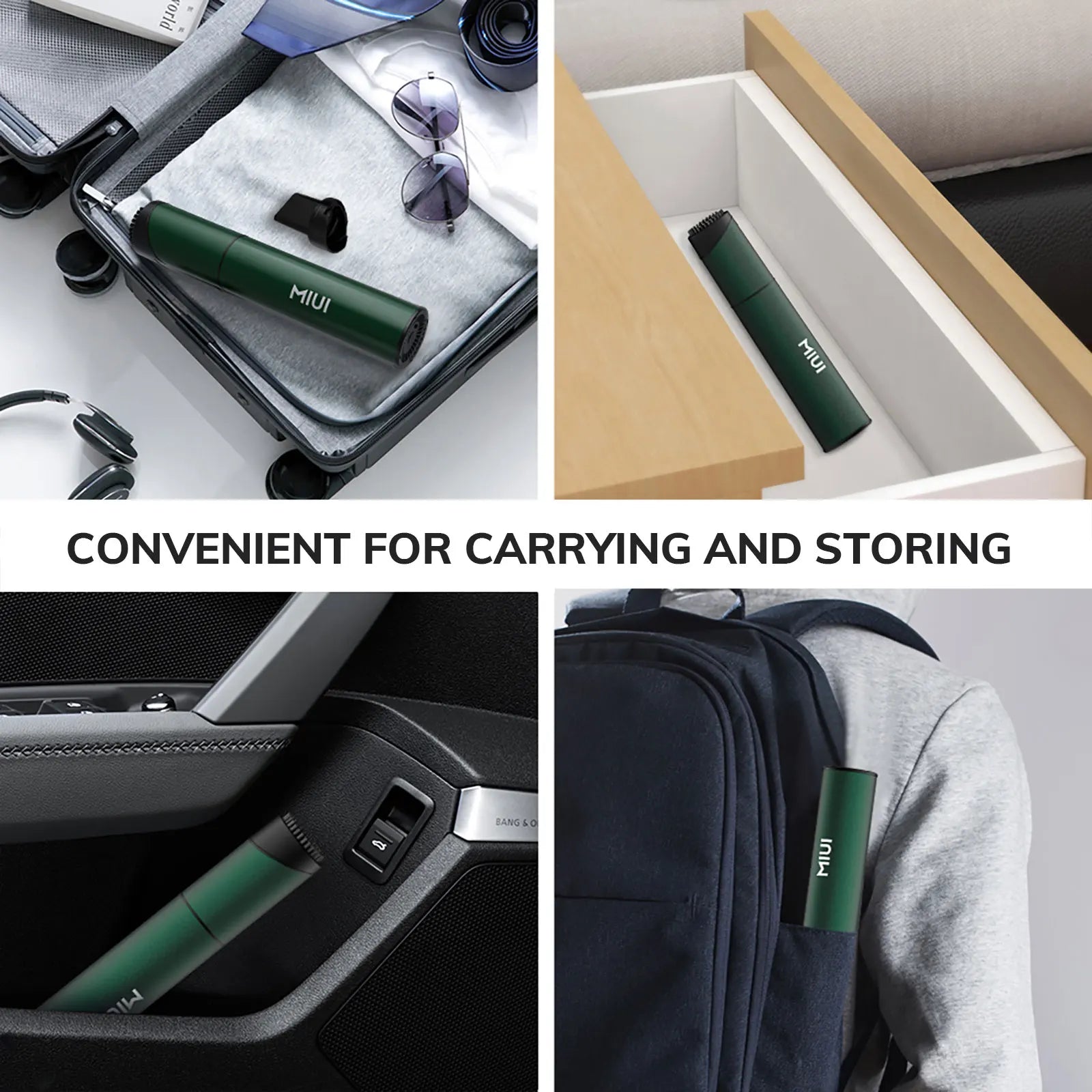 MIUI Handheld Cordless Vacuum Cleaner with 3 Suction Heads for Desktop, Keyboard &amp; Car