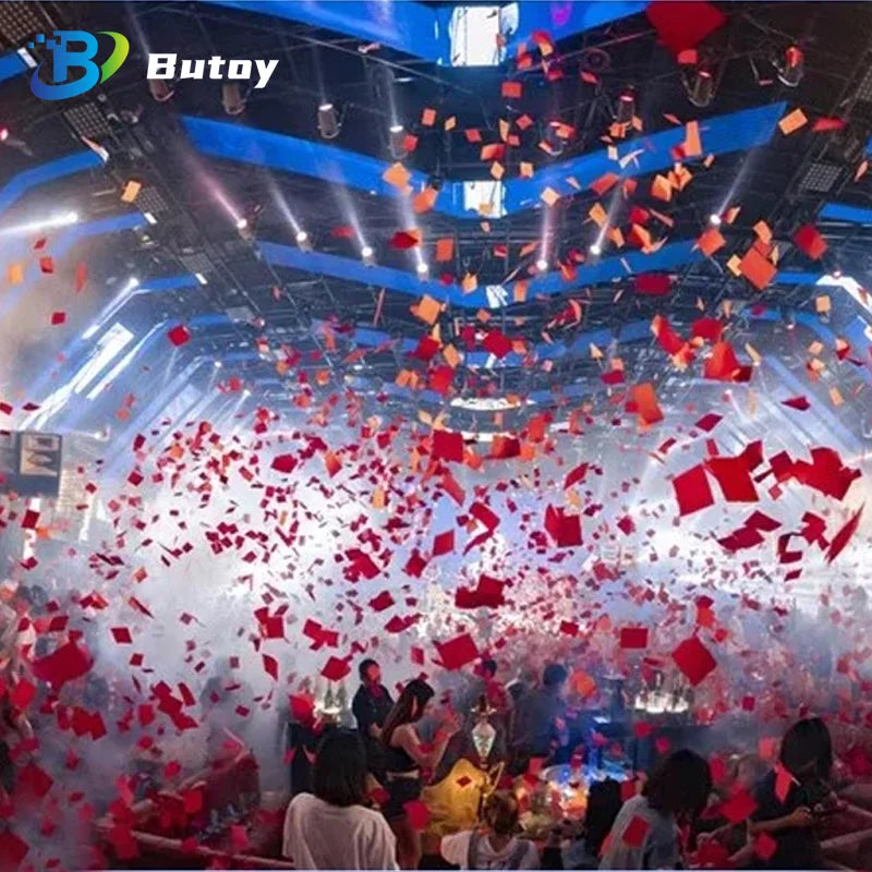 Tun de confetti mare 1500W DMX, mașină de hârtie colorată pentru iluminat de scenă, nunți și petreceri DJ