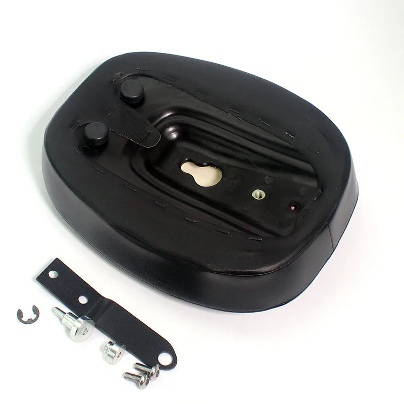 Motorcycle Black Rear Passenger Seat &ndash; Minimalist Synthetic Leather Design