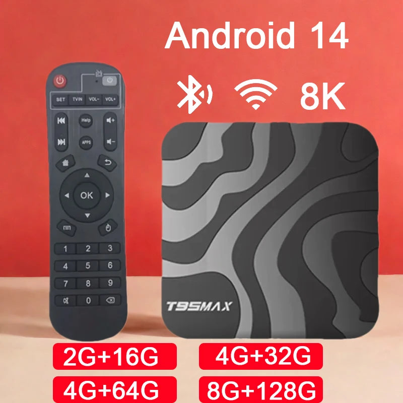 T95 MAX Android 14 Smart TV Box &ndash; 4K 8K HDR10 Dual WiFi