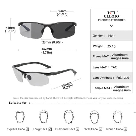 CLLOIO Photochromic Sunglasses &ndash; Polarized Anti-Glare