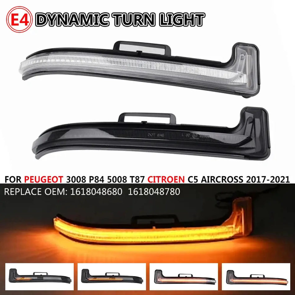 LED Dynamic Side Mirror Blinkers For Peugeot 3008 5008 2017 2021 by InterCyprus Trading Ltd