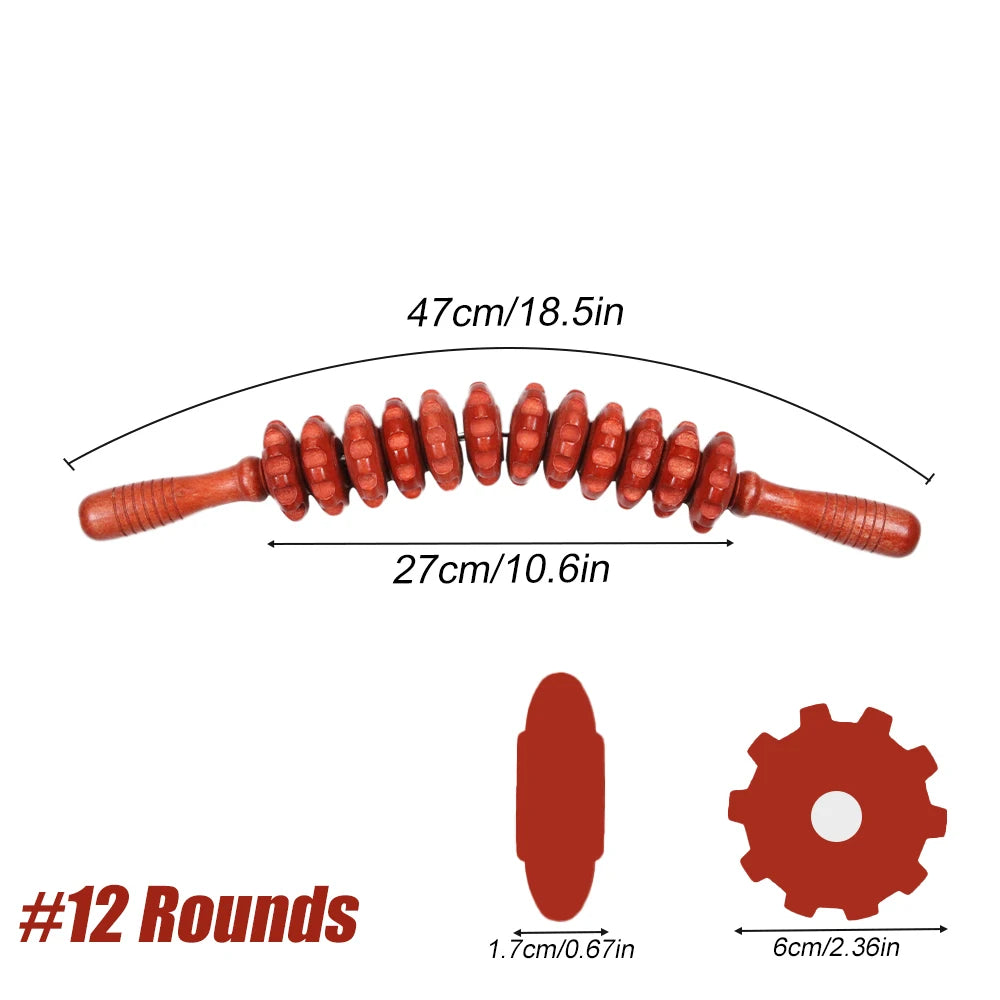 Wood Therapy Roller Gear Stick &ndash; High-Quality Natural Wood Massage Tool 11