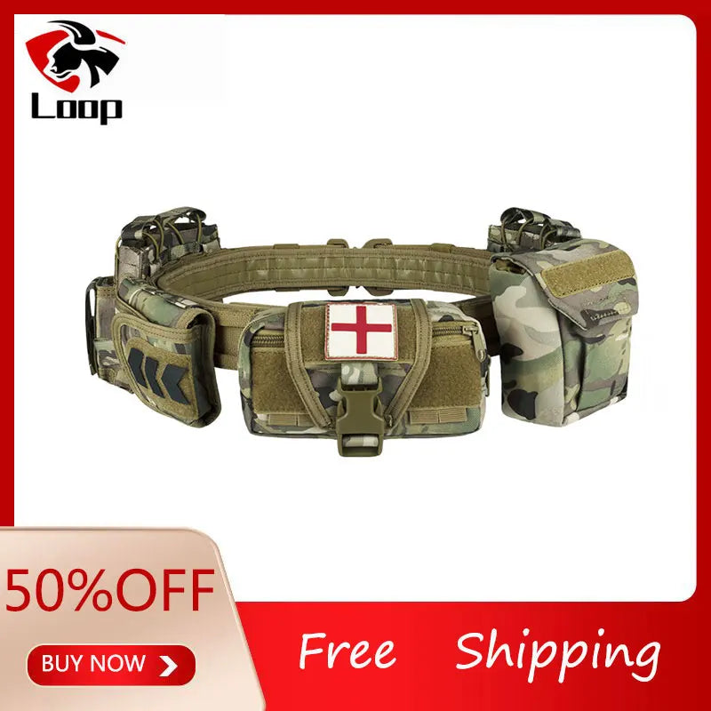 YAKEDA Tactical Duty Belt &ndash; Multi Pocket For Outdoors