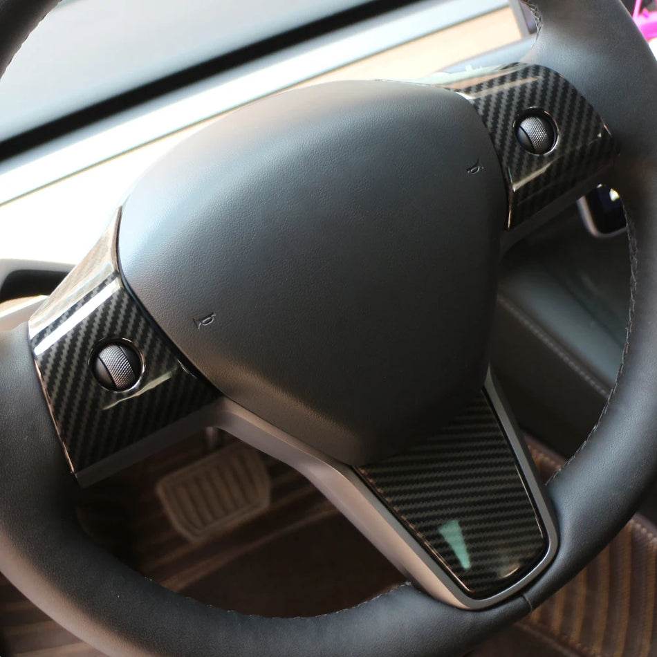 Obloga volana za Tesla Model 3 in Model Y - ABS videz karbonskih vlaken, enostavna namestitev