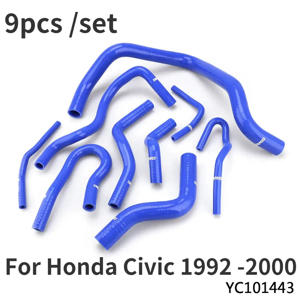 9pcs Auto Silicone Radiator Hose Kit For Honda Civic EG 92 95 D15 D16 SOHC EK 1992-1994 1995-2000 Heater Hose Car Accessories by InterCyprus Trading Ltd