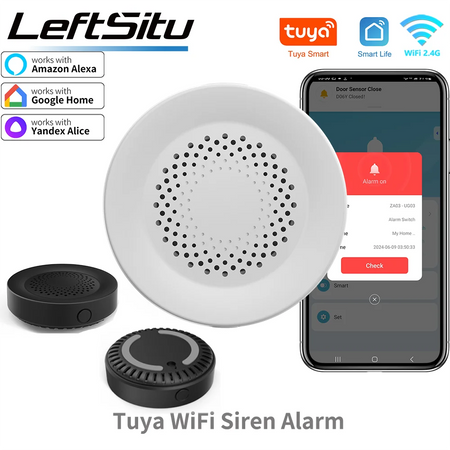Tuya WiFi Siren Alarm - Smart Home Security 100dB Speaker, Alexa &amp; Tuya Compatible