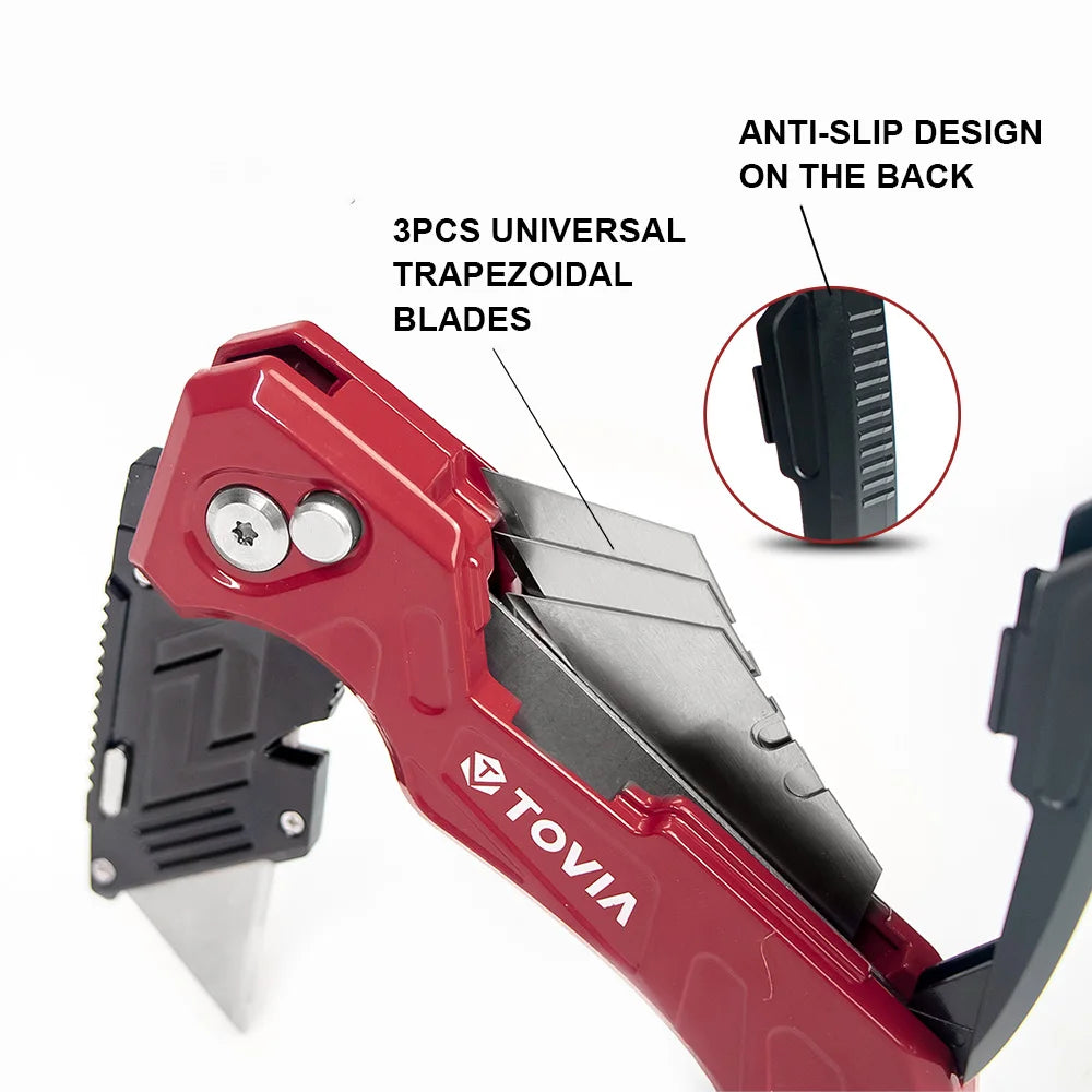 T TOVIA Multifunctional Folding Utility Knife with Replaceable Blades