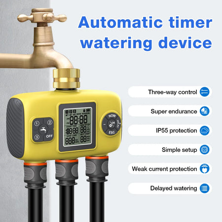 1/3 Zone Automatic Irrigation Water Timer &ndash; Smart Schedule