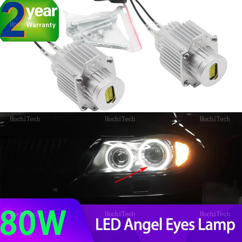 LED Angel Eyes Φωτεινός Δακτύλιος Λευκός Για BMW 3 Σειρά E90 E91