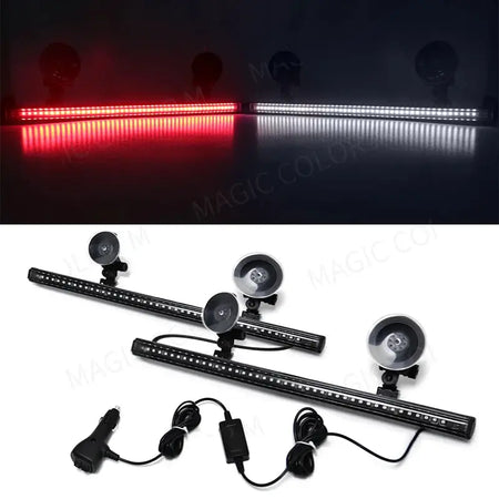 96 LED Car Strobe Light Emergency Flash Warning Lamp 2-in-1 3030 SMD Windshield Bar Auto Traffic Advisor Car Accessories 12V-24V by InterCyprus Trading Ltd