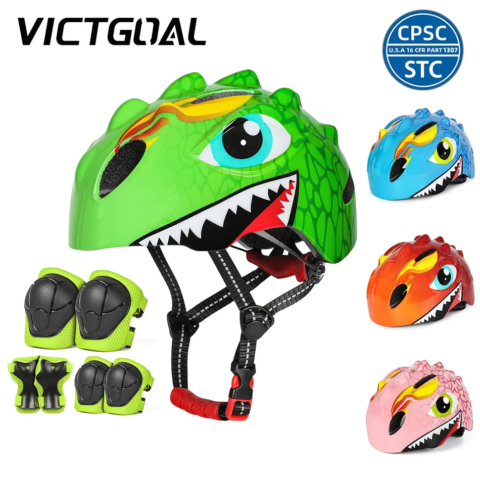 VICTGOAL Kids Helmet Set &ndash; Fun Cartoon Design with Safety Gear