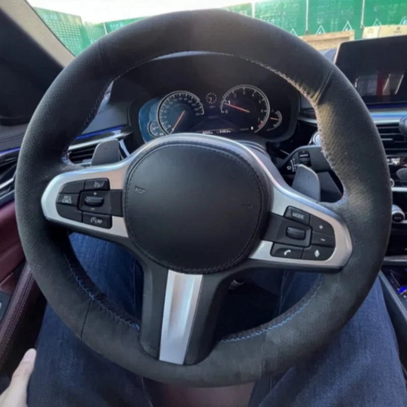 Housse de volant en cuir suédé sur mesure pour BMW M Sport G30 G31