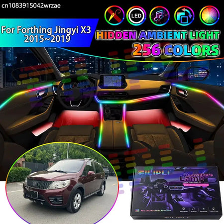 For Forthing Jingyi X3 2015~2019 2016 2017 RGB Car Interior Ambient Lights Strips Breathing Lighting Kit App Control LED strips by InterCyprus Trading Ltd