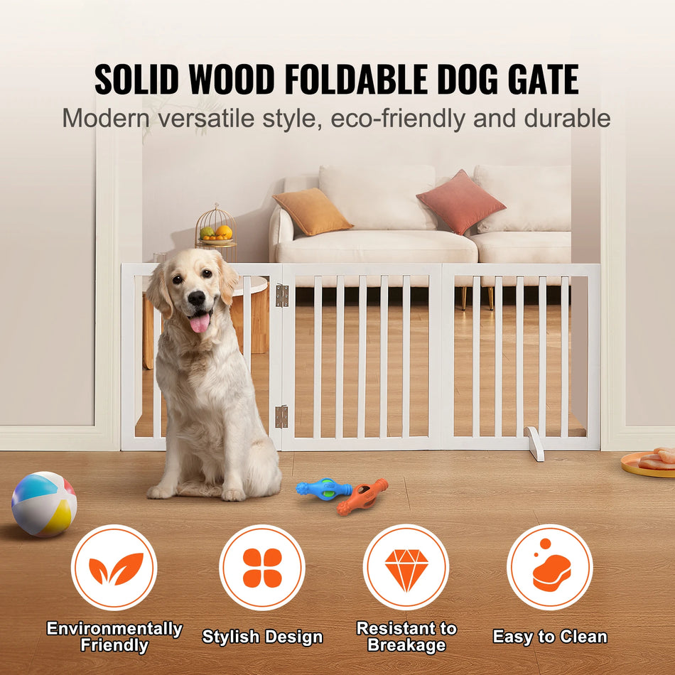 Free Standing Dog Gate – Three Panel Foldable Gate