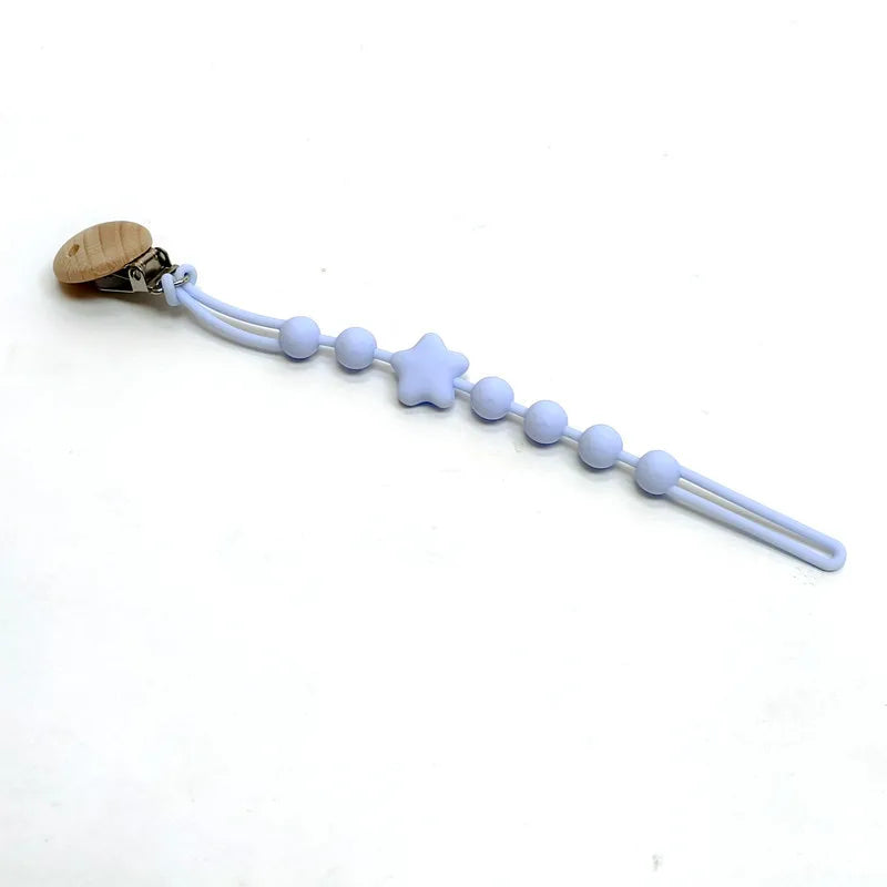 Silicone Pacifier Chain &ndash; Anti-Drop Safety Clip sky blue