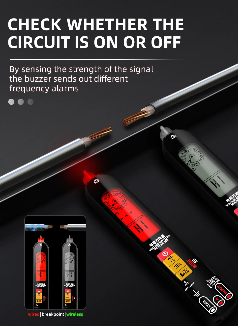 BSIDE S6 Voltage Tester Pen - Non Contact Live Detection