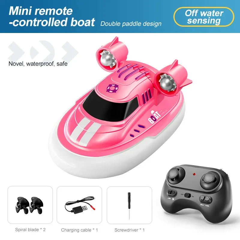 Mini Rc Boat 1/32 Radio Remote Controlled High Speed Ship with Led ...