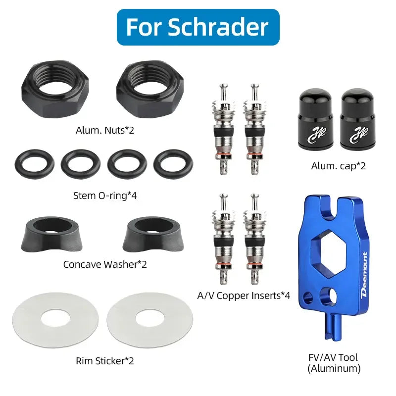 Deemount Bicycle Valve Nozzle Kit &ndash; Durable Copper Alloy Inserts Schrader AA4WS2-A17 / CHINA
