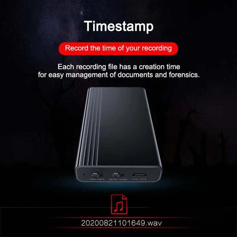 STTWUNAKE 500Hrs Mini Voice Activated Recorder - Magnetic