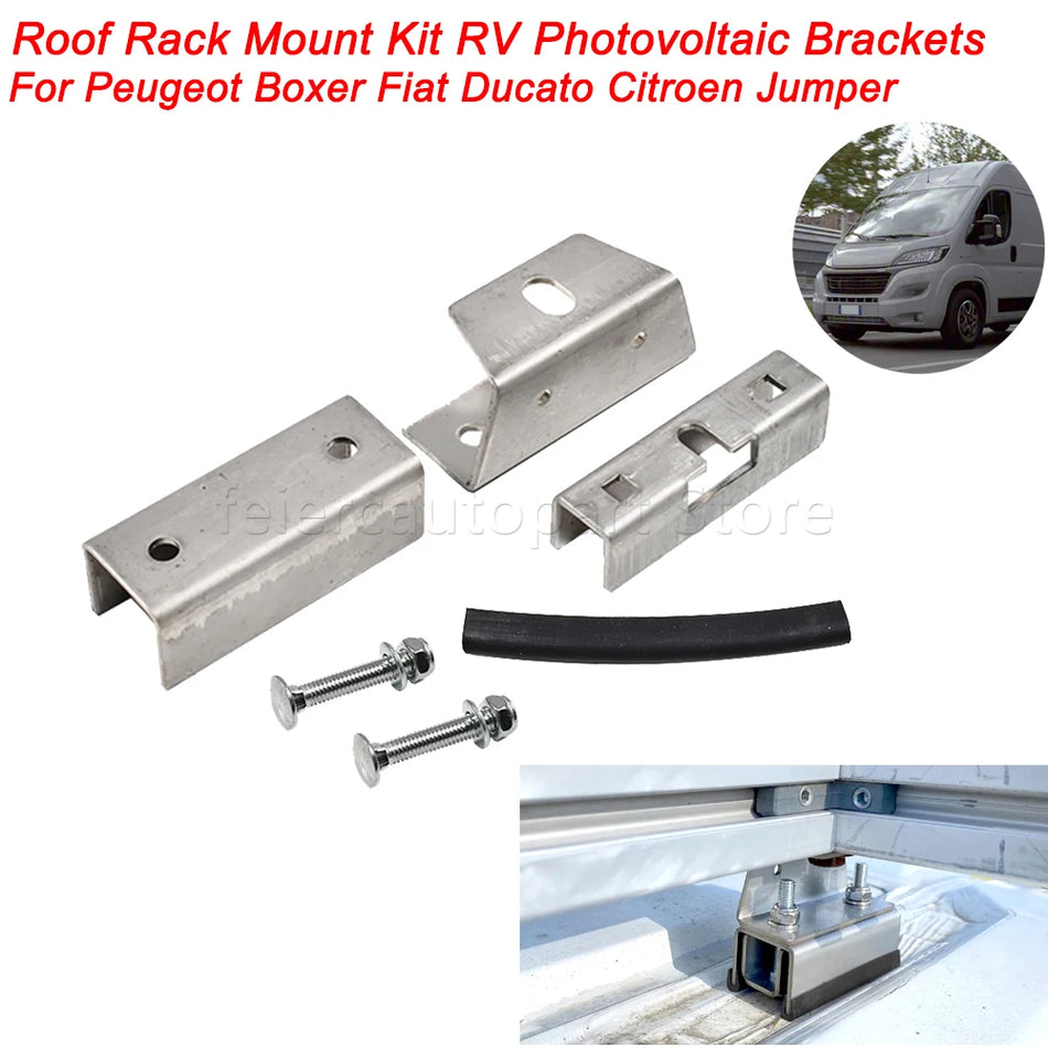 Zestaw montażowy bagażnika dachowego do Peugeot Boxer, Fiat Ducato, Citroen Jumper, Vauxhall Movano, uchwyty fotowoltaiczne