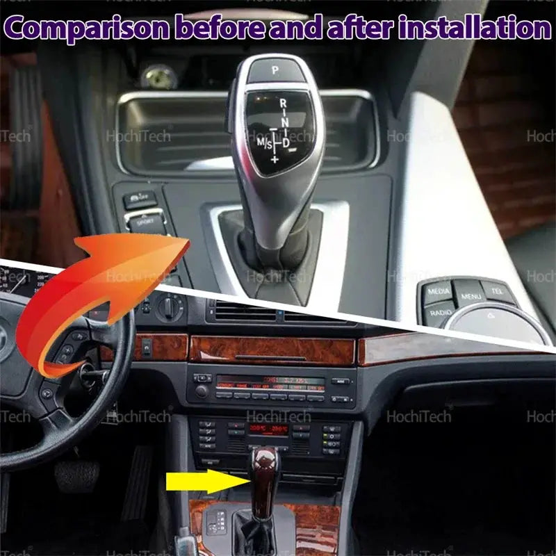 Led PU Leather Sliver LED Gear Shift Knob Automatic Gear Shifter Lever Handle Kit for BMW 5 Series E39 M5 1995-2004 by InterCyprus Trading Ltd