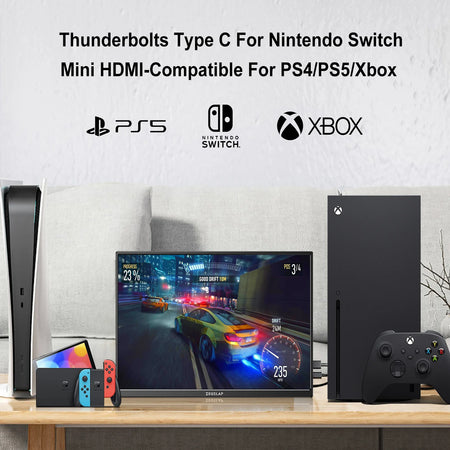 ZEUSLAP 16 Inch Portable Monitor &ndash; High-Definition IPS Screen for Gaming