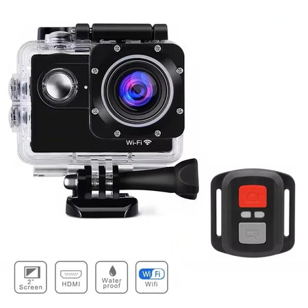 4K Action Camera &ndash; Waterproof With 170 Degree Field Of View black