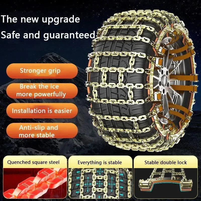 Anti-Skid Iron Car Tire Snow Chains &ndash; 165-195mm Tire Width