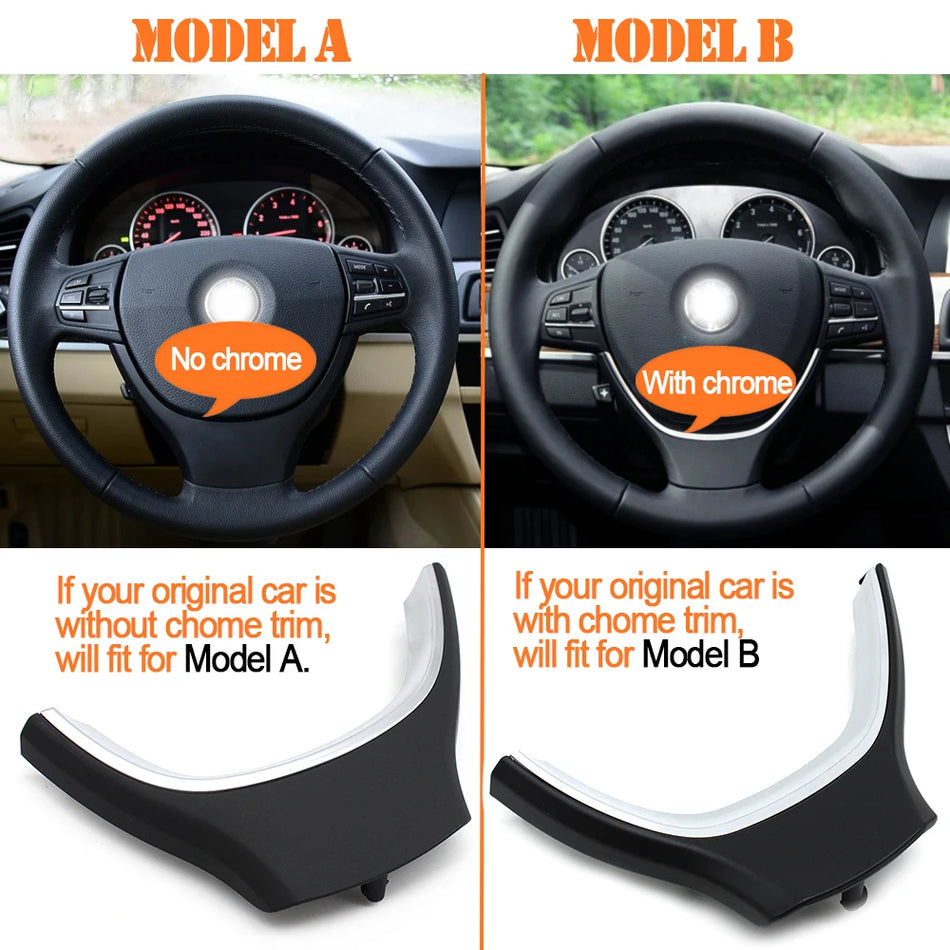 Steering Wheel Trim Panel Cover for BMW 5 Series 5 Series GT 6 Series 7 Series PC and ABS