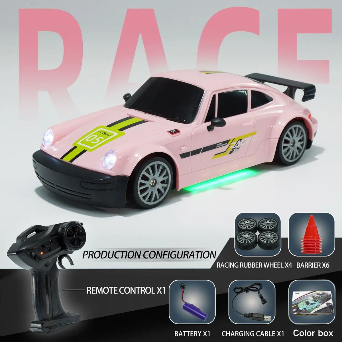 Limited Edition Teranty RC Drift GT 911 Remote Control Car 1:20 Scale Pink-Color box
