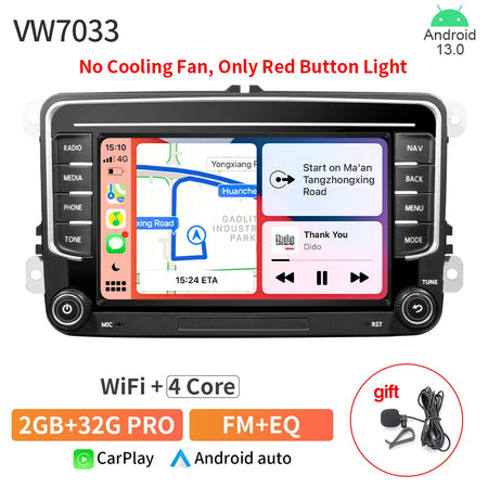 7Inch Car Radio VW Passat Tiguan GOLF - CarPlay GPS No Fan