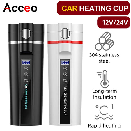 ACCEO 12V/24V Car Heating Cup 450ML &ndash; Digital Display