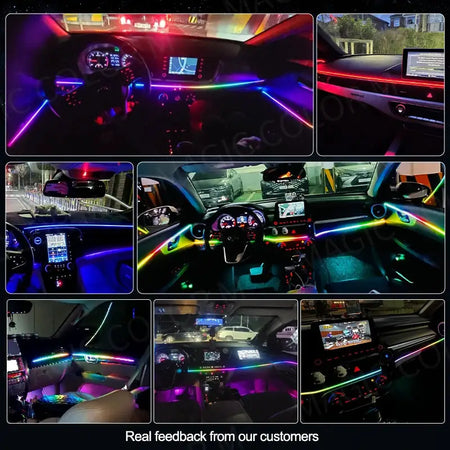 Vegetting 140cm Car Ambient Lights LED Interior RGB Symphony Atmosphere Lamp USB APP Control Remote for Tesla Model 3 Y S X by InterCyprus Trading Ltd